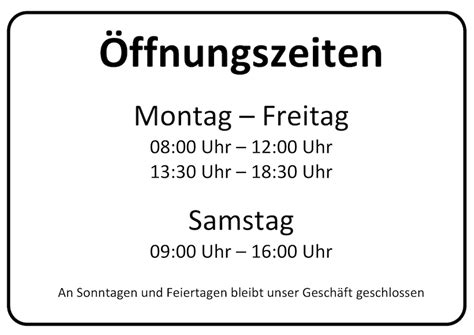 Öffnungszeiten und Kontakt .